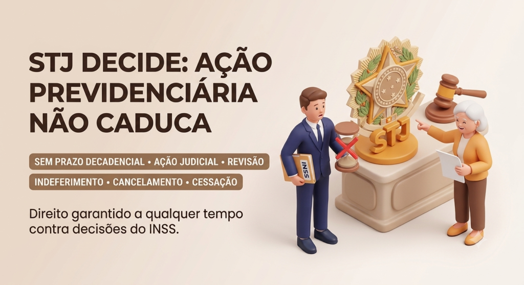 STJ decide: não há prazo decadencial para ação judicial contra indeferimento, cancelamento ou cessação de benefício previdenciário